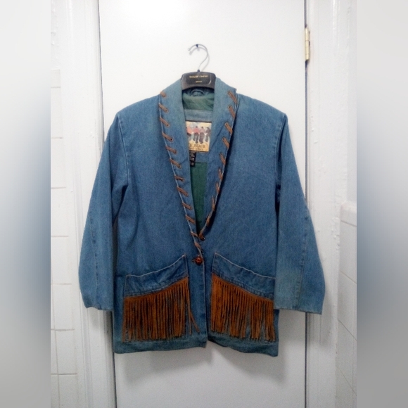 Vintage Atlantic Beach Leather Coat Works Fridge Jacket & Skirt Sz 10 - Picture 1 of 12